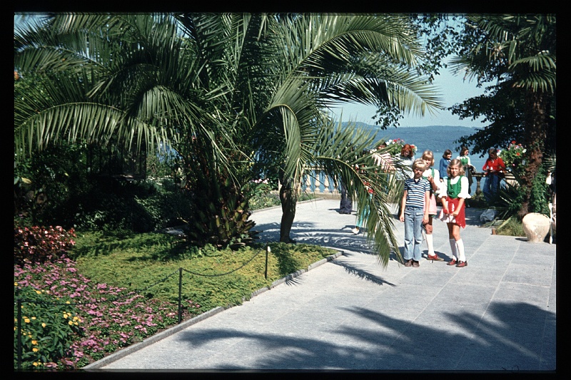 11.Mainau jul 1974 Brigitte,Marion,Peter.JPG